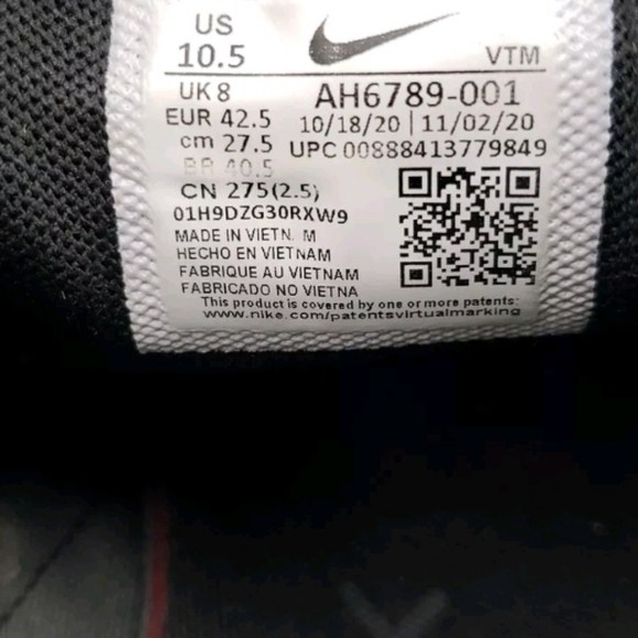 Nike Air Max 270 /  Black Running Athletic Comfort Shoes AH6789-001 Womans 10.5 - Picture 7 of 11